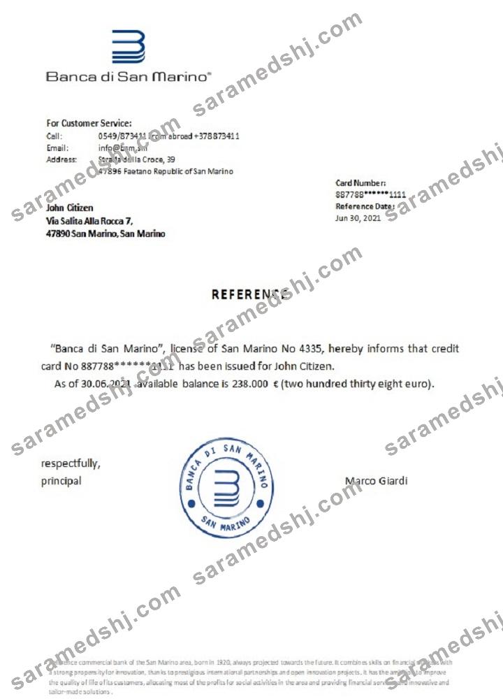 San Marino_Banca di San Marino_reference